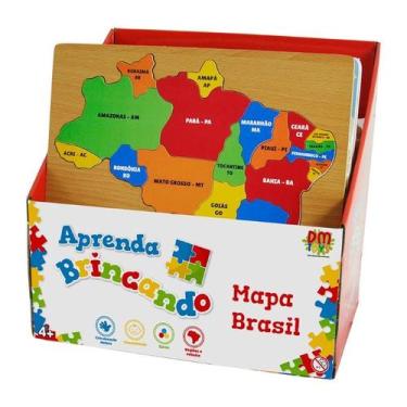 Imagem de Quebra Cabeça Educativo Aprenda Brincando Mapa do Brasil DM Toys