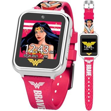Imagem de Accutime Relógio inteligente infantil DC Comics Batman, Super-Homem, Mulher Maravilha, Liga da Justiça, Aprendizagem Educacional Touchscreen para meninos, meninas e crianças pequenas – Câmera de