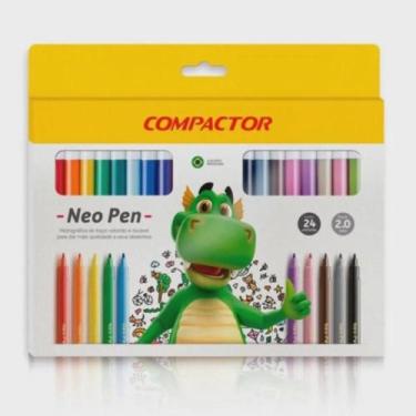 Imagem de Caneta Hidrográfica Neo Pen Gigante - Com 24 Cores - Compactor