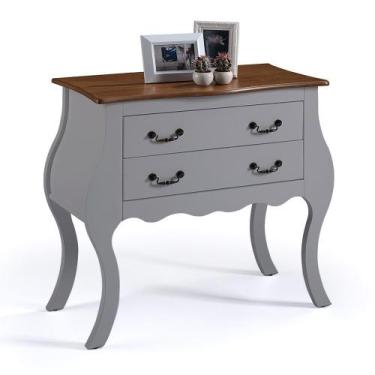 Imagem de Cômoda de Madeira com 2 Gavetas Bombê Antique - M51007 - Linz, Laca - 