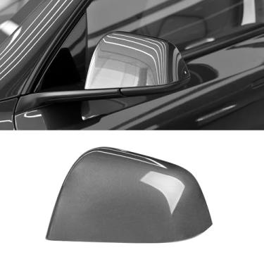 Imagem de OWITAT Compatível com tampa de espelho Tesla Model Y 2020 2021 2022 2023 2024, substituição da capa do espelho retrovisor do lado esquerdo do motorista para acessórios modelo Y, cinza