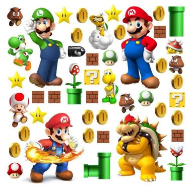 Imagem de Decalques de parede DEKOSH Super Mario Bros constroem um cenário