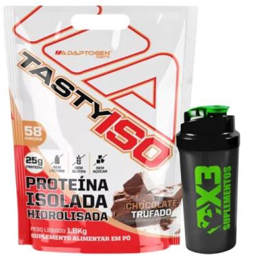 Imagem de Tasty Iso Sabor Chocolate Trufado 1.8Kg - Adaptogen + Coqueteleira 600ml - X3 Suplementos