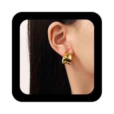 Imagem de Vacaonio Brincos de argola redondos redondos de ouro polido minimalista para mulheres, Zinco, Sem pedra preciosa