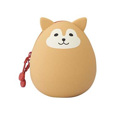 Imagem de Mini bolsa de zíper LIHIT LAB PuniLabo, em forma de ovo, 5,5 x 6 cm, cachorro Shiba (A7782-2)
