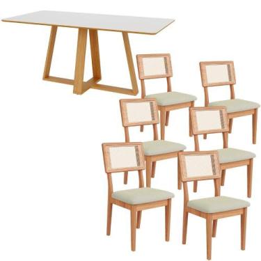 Imagem de Mesa Jantar 180cm Retangular com 6 Cadeiras Dalla Costa MDF - Dalla Co