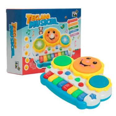 Imagem de Pianinho Bebê Teclado Tambor Sol Musical interativo - Fun Game