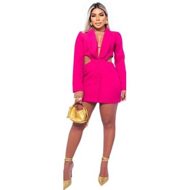 Imagem de Vestido Feminino Curto Moda Alfaiataria Manga Longa Festa - RANNI, Pin