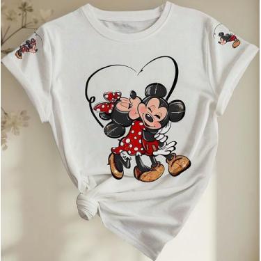 Imagem de Camiseta Feminina Estampa Mickey E Minnie Linha Premium - Lobo Sete, B