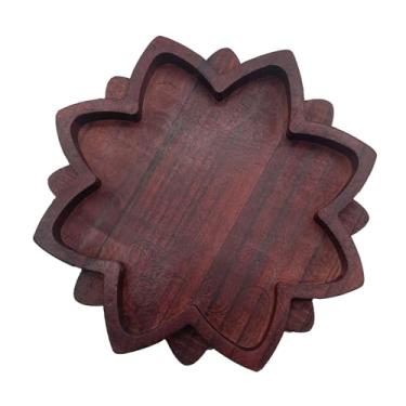 Imagem de ZHU YU CHUN 1 Peça De Bandeja Madeira Decorada Com Cristal Lótus, Suporte Para Mandala, Pedra, Placa Joias, Prateleira, Organizador Cura