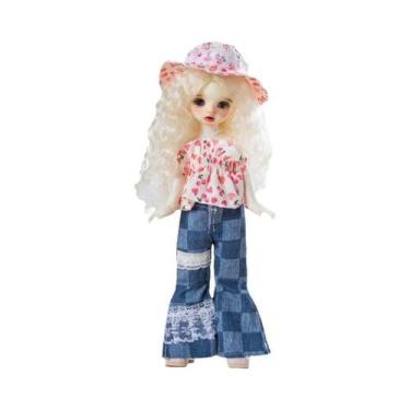 Imagem de Conjunto De Roupas De Boneca Bjd De 30cm, Vestido De Menina, Maquiagem