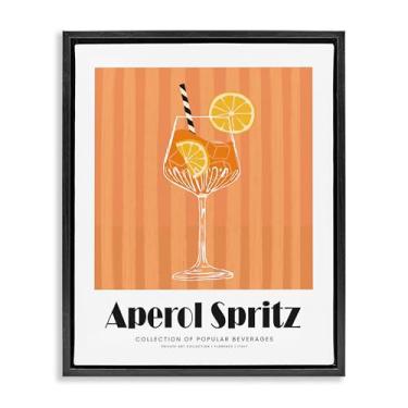 Imagem de Stupell Industries Clássico Aperol Spritz Black Framed Floater Canvas Wall Art Design por Lettered and Lined, 25 x 31