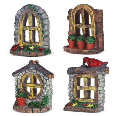 Imagem de DOITOOL Kit de acessórios de jardim de fadas miniaturas, mini estátua de resina de resina para porta de banco, ornamentos faça-você-mesmo, casa, micro paisagem, bonsai