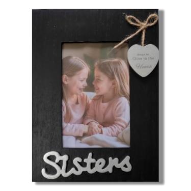 Imagem de Simelecor Porta-retrato para vovô, I Love You Papa, porta-retrato com coração, presente de Dia dos Pais, presente para pai ou avô de netos, moldura de avô 10 x 15 vertical (irmãs)