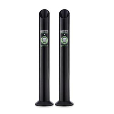 Imagem de 2 Lixeira Dispenser Copos Descartáveis Água Café Compacto Higiênico Ve