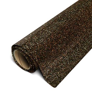 Imagem de Siser Glitter HTV rolo de 30,48 cm x 91,44 cm - vinil de transferência de calor para ferro, Black Gold