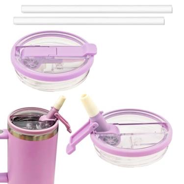 Imagem de Fabuerdia Tampa de canudo flip de 1,134 g adequada para Stanley Cup, bico de bebida, à prova de poeira, tampas à prova de vazamento e substituição de canudo adequado para Stanley Quencher e acessórios