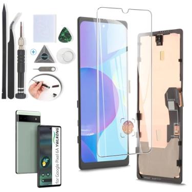 Imagem de YWLRONG Tela OLED de substituição para Google Pixel 6A LCD Touch Screen Digitalizador para Pixel 6A GX7AS, GB62Z, G1AZG Display com ferramentas (suporte a impressão digital)