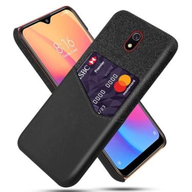 Imagem de Capa para Xiaomi Redmi 8A,Tela e tampa de couro PU,Antideslizante,360°cobertura completa à prova de choque com 1 slot de cartão atrás,Prevenção de queda-Black