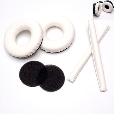 Imagem de Voarmaks Kits De Almofadas Auriculares Coloridas Arco-Íris Compatíveis Com Sennheiser Hd25 Hd250Bt Hd25-Ll Hd25S Il Hmd25 Capas Espuma Para Fones Ouvido (Conjuntos Brancos)