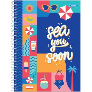 Imagem de Kit de Cadernos, Foroni, 12 Matérias, Capa Dura, High Feminino, 192 Folhas, Pacote com 4