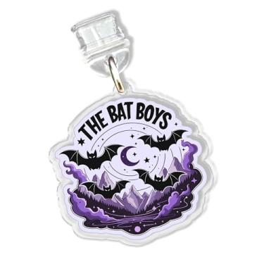 Imagem de Berloques The Bat Boys para Kindle para telefone, plugue antipoeira 1,5 polegadas ACOTAR Bookish, clube do livro, romantisy, asas de morcego, relâmpago de morcego/porta de carregamento tipo C