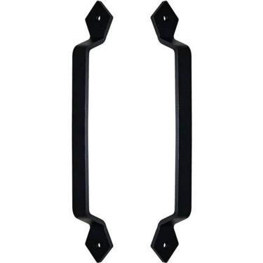 Imagem de Puxador Duplo Colonial Aço Horus Preto Fosco 300Mm Colonial