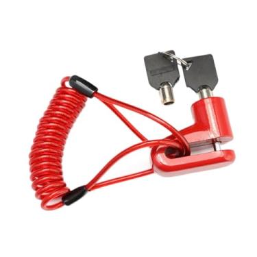 Imagem de Colaxi Cadeado de segurança para freio a disco portátil para skate e bicicleta elétrica, Vermelho
