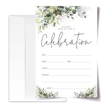 Imagem de ANYEMW Junte-se a nós para uma celebração - Cartões de convite com envelopes pacote de 20 (10 x 15 cm) - Convites para chá de bebê, casamento, chá de panela, batismo de aniversário, etc. (141)