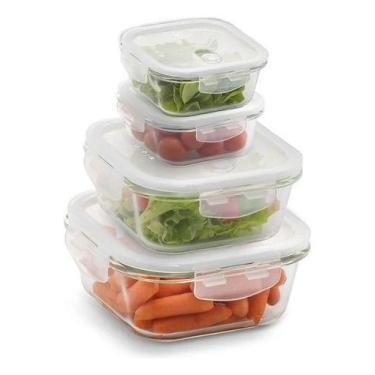 Imagem de Kit Potes Herméticos De Vidro 4 Unidades Vedação De Silicon Electrolux