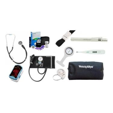 Imagem de Kit Acadêmico De Enfermagem Esfigmo E Rappaport P. A. MED E Oximetro -