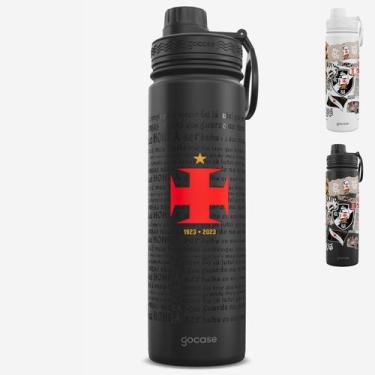 Imagem de Garrafa Térmica Gocase Fresh 650ml Oficial do Vasco, Camisas Negras