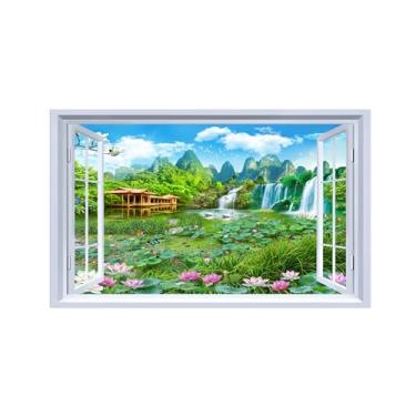 Imagem de Falsas Janelas Paisagens Impressões em Tela-Flores cachoeira montanha-Quadro Arte Moderna-Natureza Pintura Decoração Parede 20x30cm Sem Moldura
