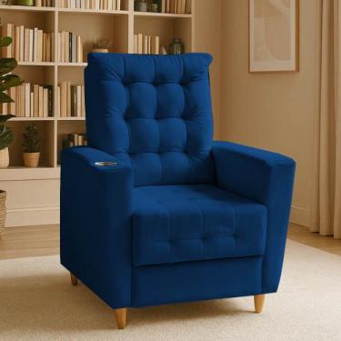 Imagem de Poltrona de Amamentação Melissa Puff - Moveis Águias, Azul