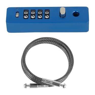 Imagem de Cadeado de combinação de cabos, cadeado com senha de cabo, cadeado de arame, cadeado de fio portátil, trava de segurança de bicicleta reinicializável para armário e armários de academia (azul)