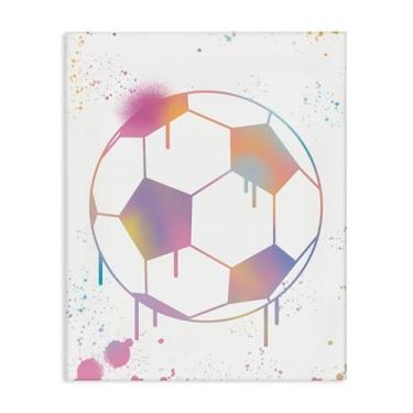 Imagem de Stupell Industries Arte de parede em tela de gotejamento de bola de futebol grafite, design por Marcus Prime, 50 x 40 cm