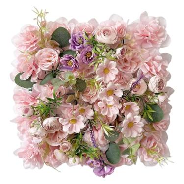 Imagem de shamjina Painel de parede de flores artificiais, fundo de flores de parede, painel floral 3D decorativo fácil de instalar para eventos em casa, chá de panela, Rosa