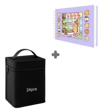 Imagem de 24/36/48/60 Cores Caneta Marcadora Kit Com Ponta Dupla - Lusen, Cadern