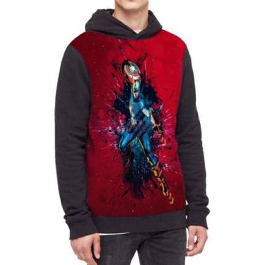 Imagem de Moletom Com Capuz Capitão América Ref:423 - smoke, Preto, GG