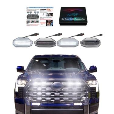 Imagem de OKLSG Luzes de LED para para-choque dianteiro para Toyota Tundra 2026 2025-2022 Raptor Marker Lights Bars fit Platinum 1794 Edition OEM Grille 3ª geração Tundra acessórios externos (branco)