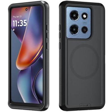 Imagem de Asuwish Capa de celular para Motorola Moto G 5G 2025 com protetor de tela de vidro temperado Capa magnética híbrida à prova de choque rígida protetora à prova de quedas acessórios resistentes G5G 5 G