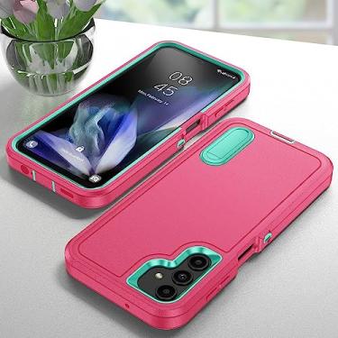 Imagem de Acessórios de telefone capa armadura para samsung galaxy a54 a14 a53 a13 a04s s23 ultra s22 plus kickstand capa de camada dupla, rosa vermelha, para galaxy s23