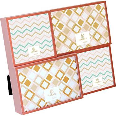 Imagem de Porta-retratos 4 Alumínio Rosa Home&co Versalius 27x21x4cm