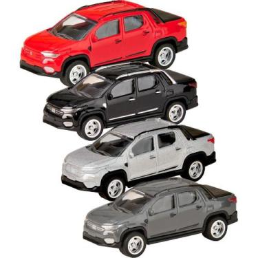 Imagem de Coleção 4 Miniaturas Fiat Strada Escala 1:64 Metal e Pneus Borracha Pa