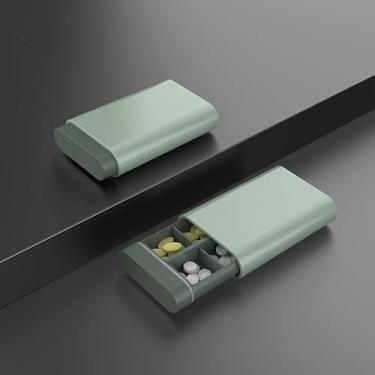 Imagem de Caixa organizadora de comprimidos para 7 dias, recipiente portátil de medicamentos para gerenciamento diário de medicamentos (verde)