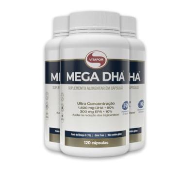 Imagem de Mega DHA Vitafor 1500mg 120 Cápsulas | Kit 3