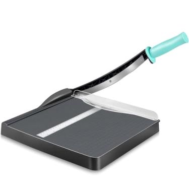 Imagem de Cortador de papel, aparador de papel A4 com protetor de segurança, tábua de corte de papel de 30,5 cm, aparador de guilhotina com capacidade para 16 folhas, cortador de papel para artesanato de scrapbook, cupom, etiqueta, cartolina