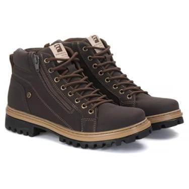 Imagem de Bota Coturno Masculina Ferraroni Casual com Zíper Lateral Solado Tratorado Cores Conforto Interno Sola Durável (Marrom, Padrão, BR, Adulto, Numérico, 40)