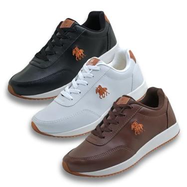 Imagem de Kit 3 Tênis Masculino Polo Casual Esportivo De Couro Elegante Confortável Social (BR, Adulto, Numérico, P, 39)
