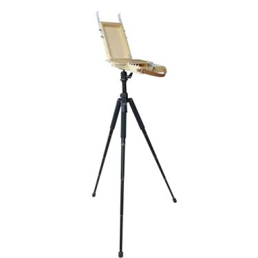 Imagem de YISHAN Cavalete leve de 15 cm L x 26 cm C com gaveta e paleta, caixa de esboço ajustável, caixa de pochade com tripé de viagem. Esboço multifuncional ao ar livre para artista, adulto, (capa de foto de